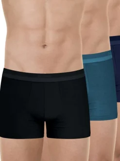 Lot de 3 boxers en coton multicolores unis avec une taille élastiquée