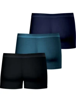 Lot de 3 boxers en coton multicolores unis avec une taille élastiquée