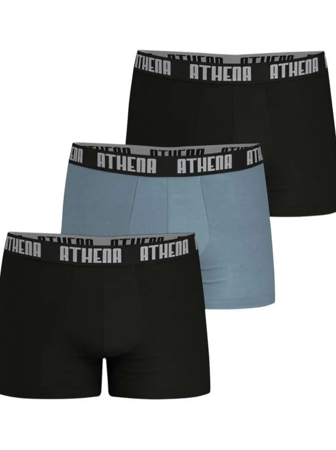 Lot de 3 boxers en coton multicolores unis à coupe fermée et taille élastiquée