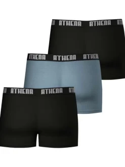Lot de 3 boxers en coton multicolores unis à coupe fermée et taille élastiquée