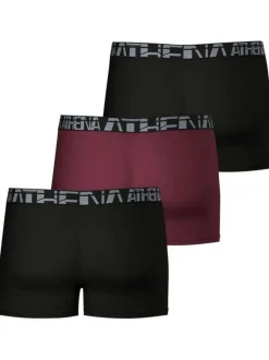 Lot de 3 boxers en coton multicolores unis à coupe fermée et taille élastiquée