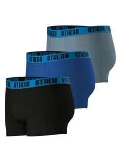 Lot de 3 boxers en coton multicolores unis à coupe fermée et taille élastiquée