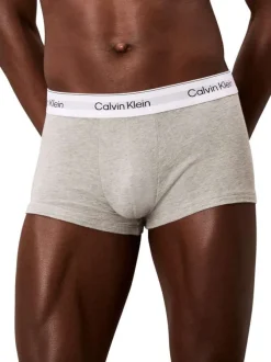 Lot de 3 boxers en coton multicolores unis courts avec le nom de la marque