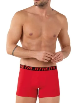 Lot de 4 boxers en coton multicolores unis pourvus d'une taille élastiquée