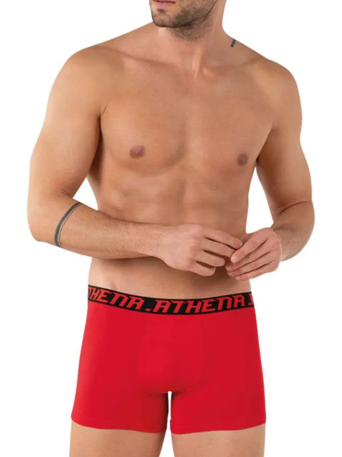 Lot de 4 boxers en coton multicolores unis pourvus d'une taille élastiquée