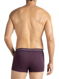Lot de 3 boxers en coton multicolores unis pourvus d'une taille élastiquée
