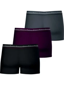 Lot de 3 boxers en coton multicolores unis pourvus d'une taille élastiquée