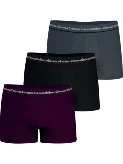 Lot de 3 boxers en coton multicolores unis pourvus d'une taille élastiquée