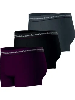 Lot de 3 boxers en coton multicolores unis pourvus d'une taille élastiquée