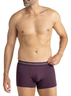 Lot de 3 boxers en coton multicolores unis pourvus d'une taille élastiquée