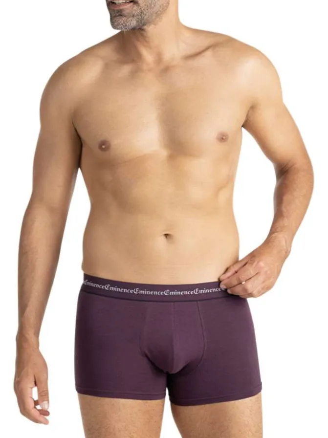 Lot de 3 boxers en coton multicolores unis pourvus d'une taille élastiquée