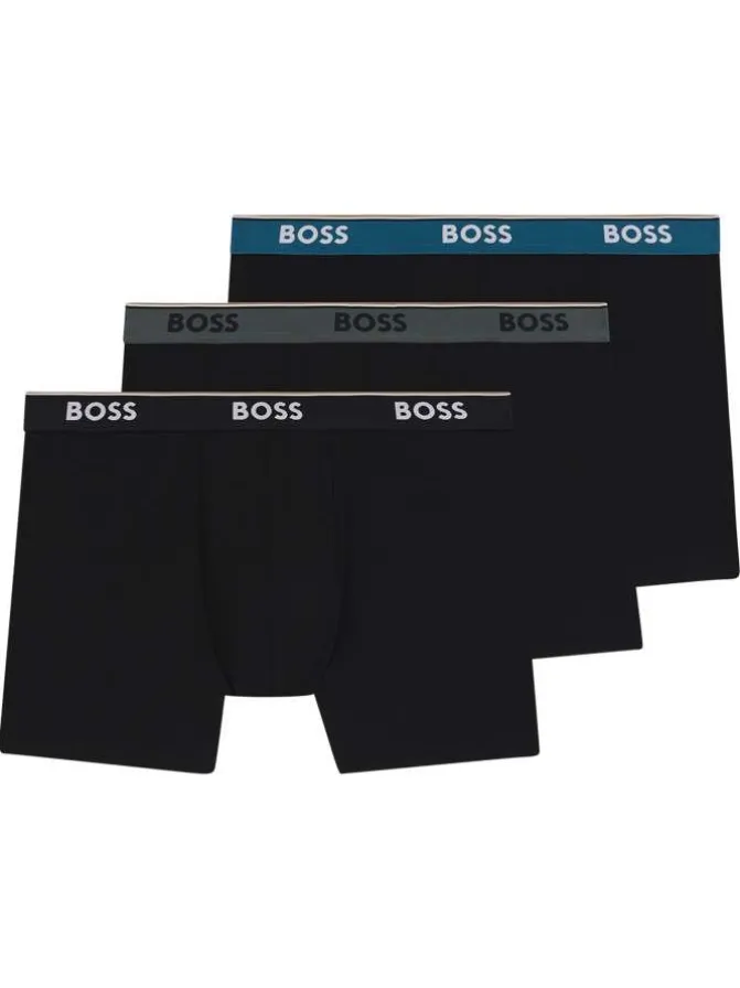 Lot de 3 boxers en coton multicolores unis à taille élastiquée