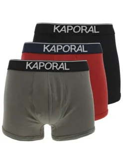 Lot de 3 boxers en coton multicolore uni avec une coupe fermée