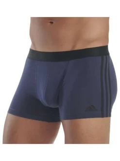 Lot de 3 Boxers en coton multicolore unis de couleur bleu et gris