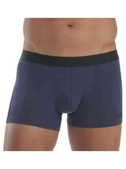 Lot de 3 Boxers en coton multicolore unis de couleur bleu et gris