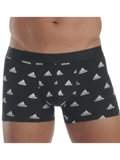 Lot de 3 Boxers en coton multicolore unis de couleur noir et rouge