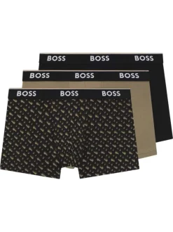 Lot de 3 boxers en coton multicolore unis et imprimé avec taille élastiquée