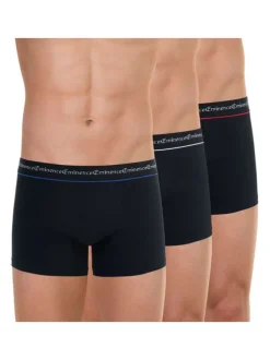 Lot de 3 boxers en coton noires unis avec une coupe fermée