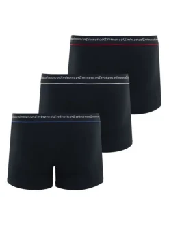 Lot de 3 boxers en coton noires unis avec une coupe fermée