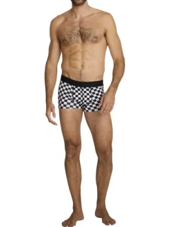 Lot de 3 boxers en coton noir et blanc pourvus d'une taille élastiquée