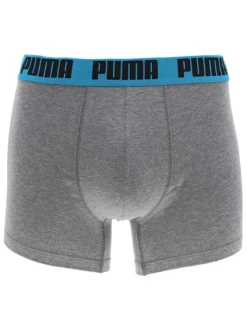 Lot de 2 Boxers en coton noir et gris uni avec une coupe fermée