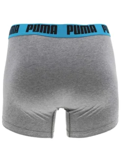 Lot de 2 Boxers en coton noir et gris uni avec une coupe fermée