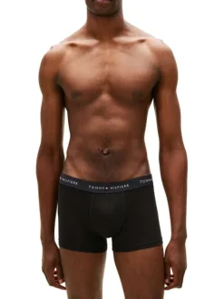 Lot de 3 boxers en coton noirs pourvus d'une taille élastiquée