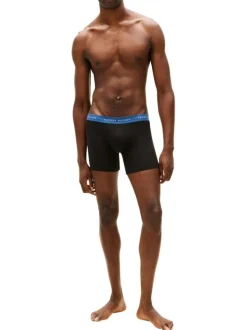 Lot de 3 boxers en coton noirs pourvus d'une taille élastiquée
