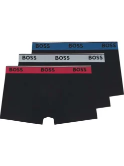 Lot de 3 boxers en coton noirs pourvus d'une taille élastiquée