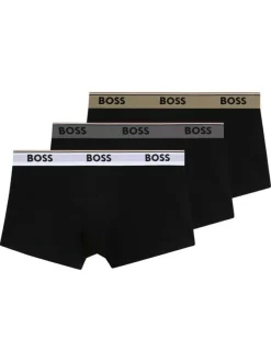 Lot de 3 boxers en coton noirs unis avec une taille élastiquée