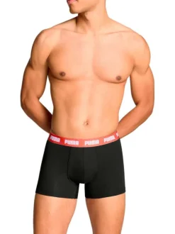 Lot de 3 boxers en coton noirs unis à ceintures de couleurs différentes
