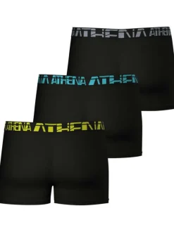 Lot de 3 boxers en coton noirs unis à coupe fermée et taille élastiquée