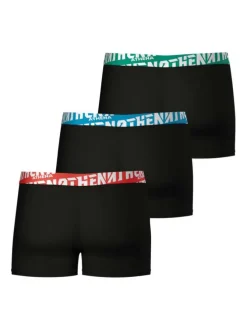 Lot de 3 boxers en coton noirs unis à coupe fermée et taille élastiquée brodée