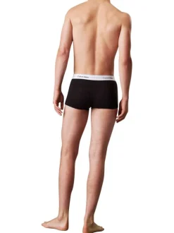 Lot de 3 boxers en coton noirs unis courts avec le nom de la marque