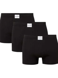 Lot de 3 boxers en coton noirs unis logotypés avec une coupe fermée