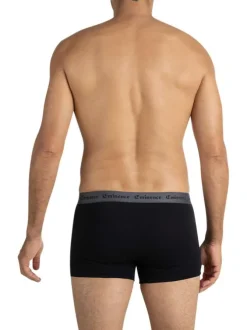 Lot de 3 boxers en coton noirs unis pourvus d'une taille élastiquée