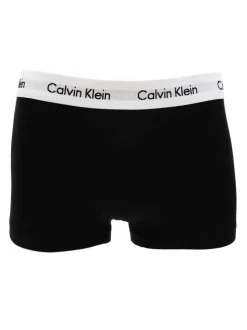 Lot de 3 Boxers en coton noir unis avec tailles élastiquées blanches