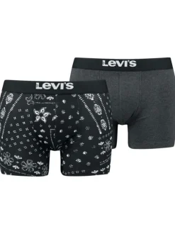 Lot de 2 boxers fermés classiques en coton stretch anthracite et à motifs