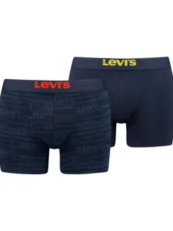 Lot de 2 boxers fermés classiques en coton stretch bleu marine et à motifs