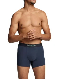 Lot de 2 boxers fermés classiques en coton stretch bleu marine et vert