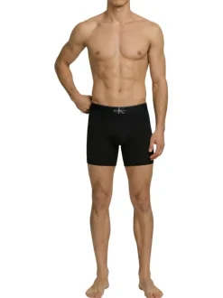 Lot de 3 boxers longs en coton noirs pourvus d'une ceinture élastiquée