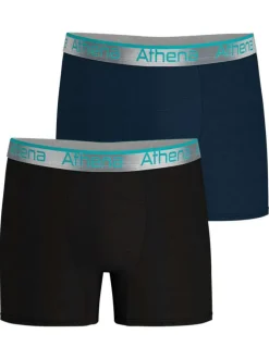 Lot de 2 boxers longs multicolores pourvus du logo de la marque