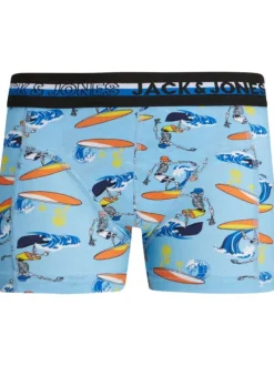 Lot de 3 boxers, marine et bleu ciel avec imprimés et marine uni
