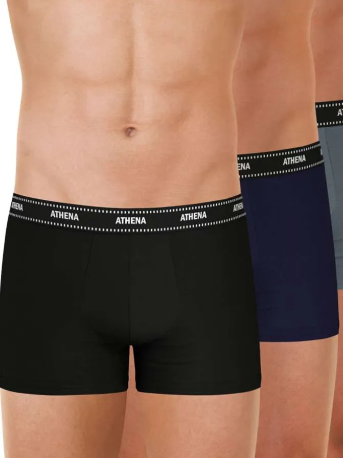 Lot de 3 boxers multicolores en coton pourvus du logo de la marque