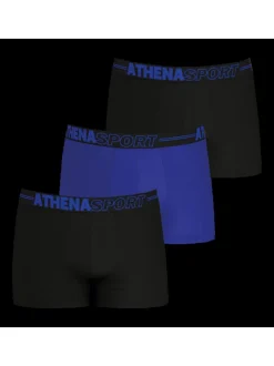 Lot de 3 boxers multicolores unis avec une coupe fermée et une taille élastiquée logotypée
