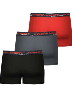Lot de 3 boxers multicolores unis avec une taille élastiquée