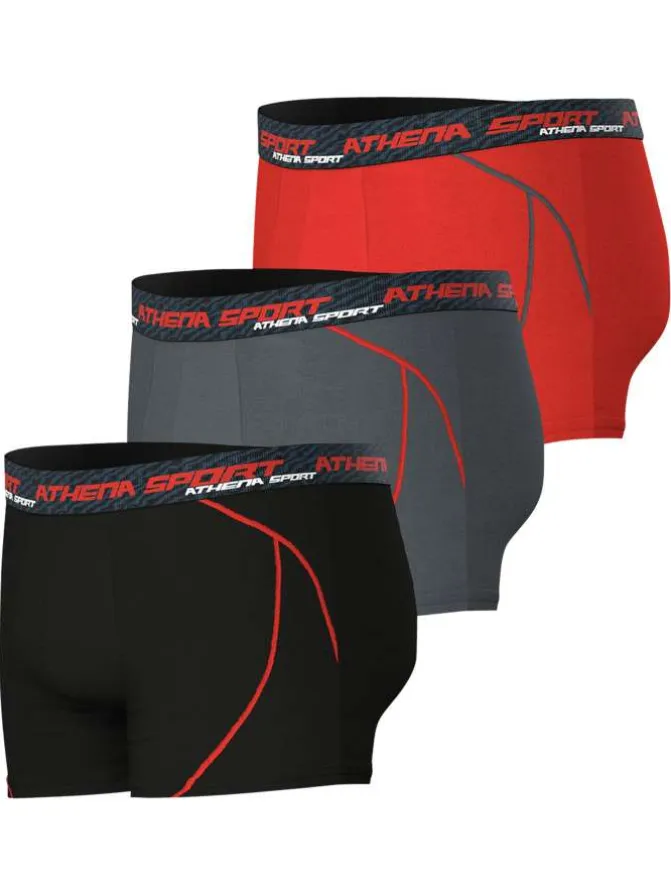 Lot de 3 boxers multicolores unis avec une taille élastiquée