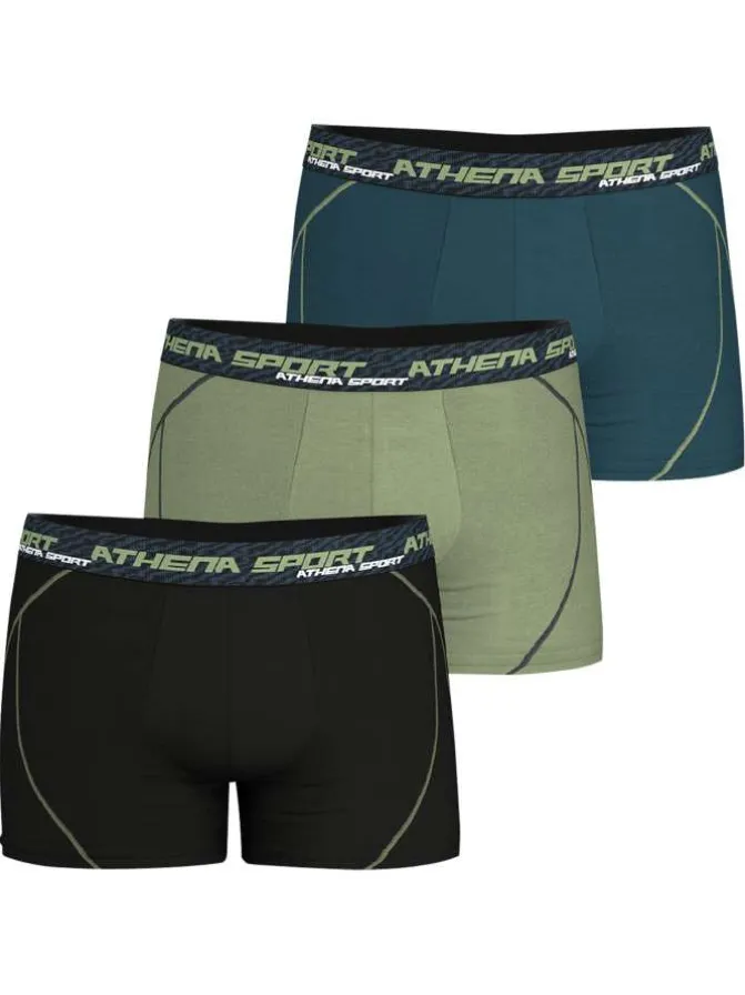 Lot de 3 boxers multicolores unis pourvus d'une taille élastiquée