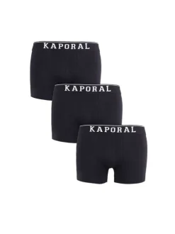 Lot de 3 Boxers noirs en coton unis avec ceinture élastiquée noire