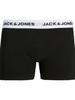 Lot de 3 boxers noirs unis avec bande élastiquée blanche et branding noir